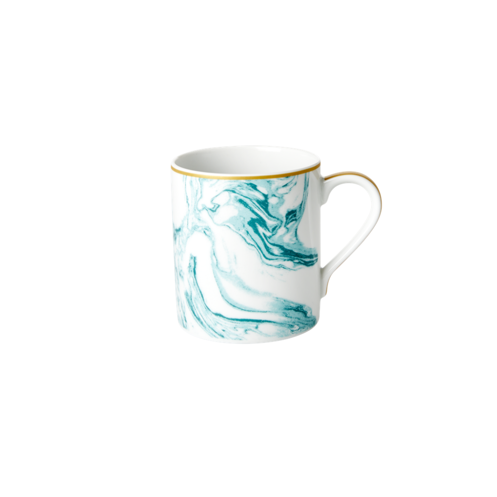 Porcelain Mug With Marble Print in Jade By Rice DK